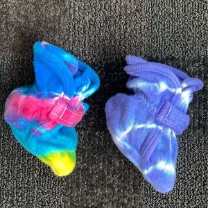 2 Pair Vintage Tie Dye Cotton Baby Booties NEWBORN UNISEX 90's Y2K